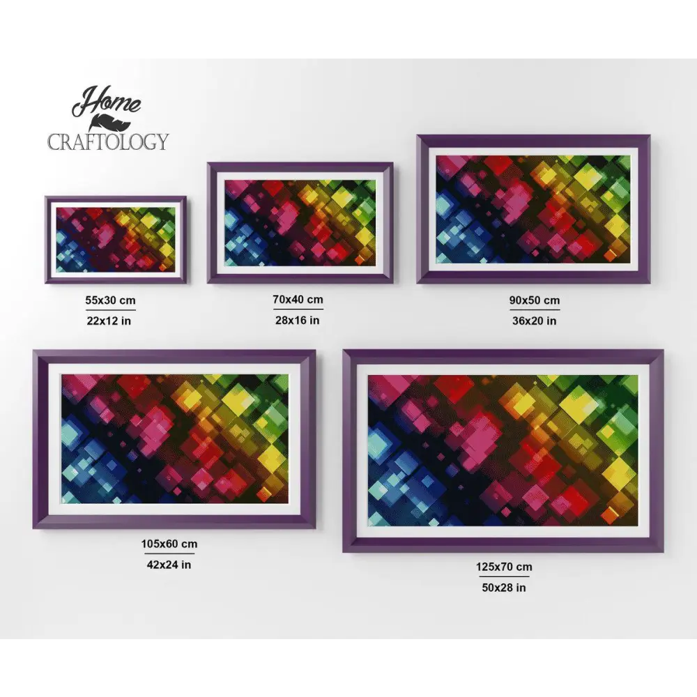 Colorful Rhombus - Premium Diamond Painting Kit - Diamond Painting Kit