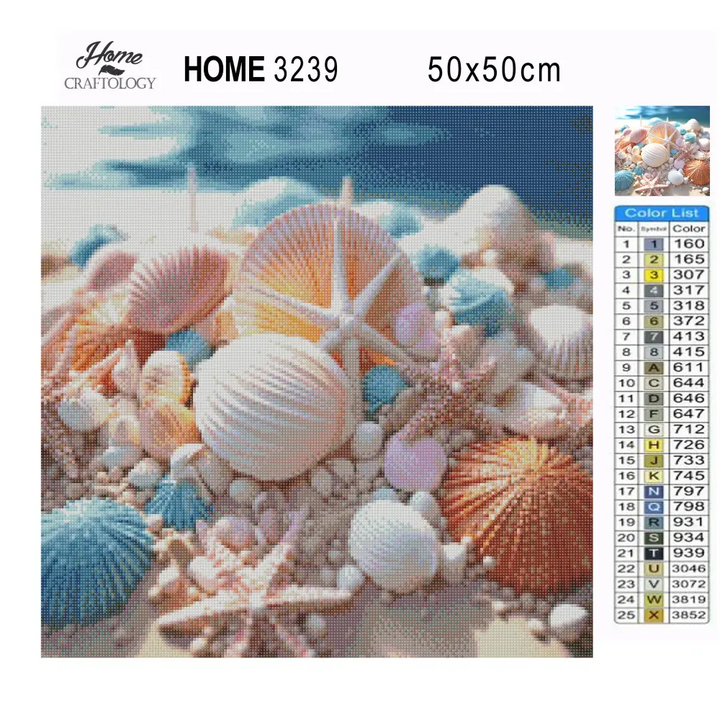 Colorful Shells - Exclusive Premium Diamond Painting Kit - Diamond Painting Kit