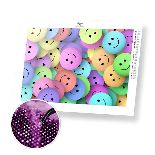 Colorful Smiles - Premium Diamond Painting Kit - 45x30cm / 18x12’’ / Square (Most Popular) - Diamond Painting Kit