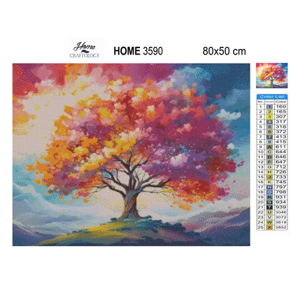 Colorful Tree Painting - Exclusive Premium Diamond Painting Kit - Diamond Painting Kit