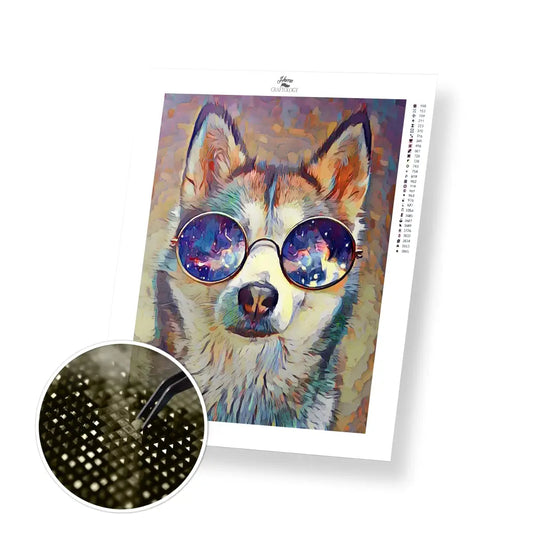 Coolest Husky - Premium Diamond Painting Kit - 30x40cm / 12x16’’ / Square (Most Popular) - Diamond Painting Kit