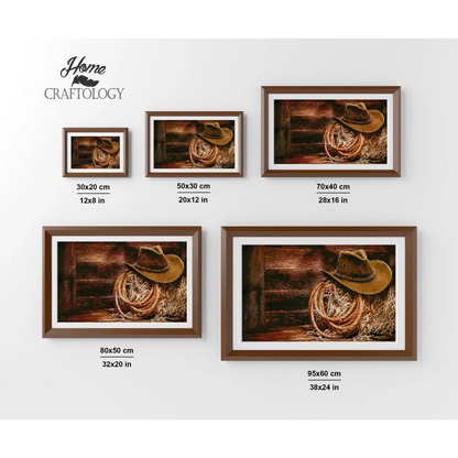 Cowboy Hat and Lasso - Premium Diamond Painting Kit - Diamond Painting Kit