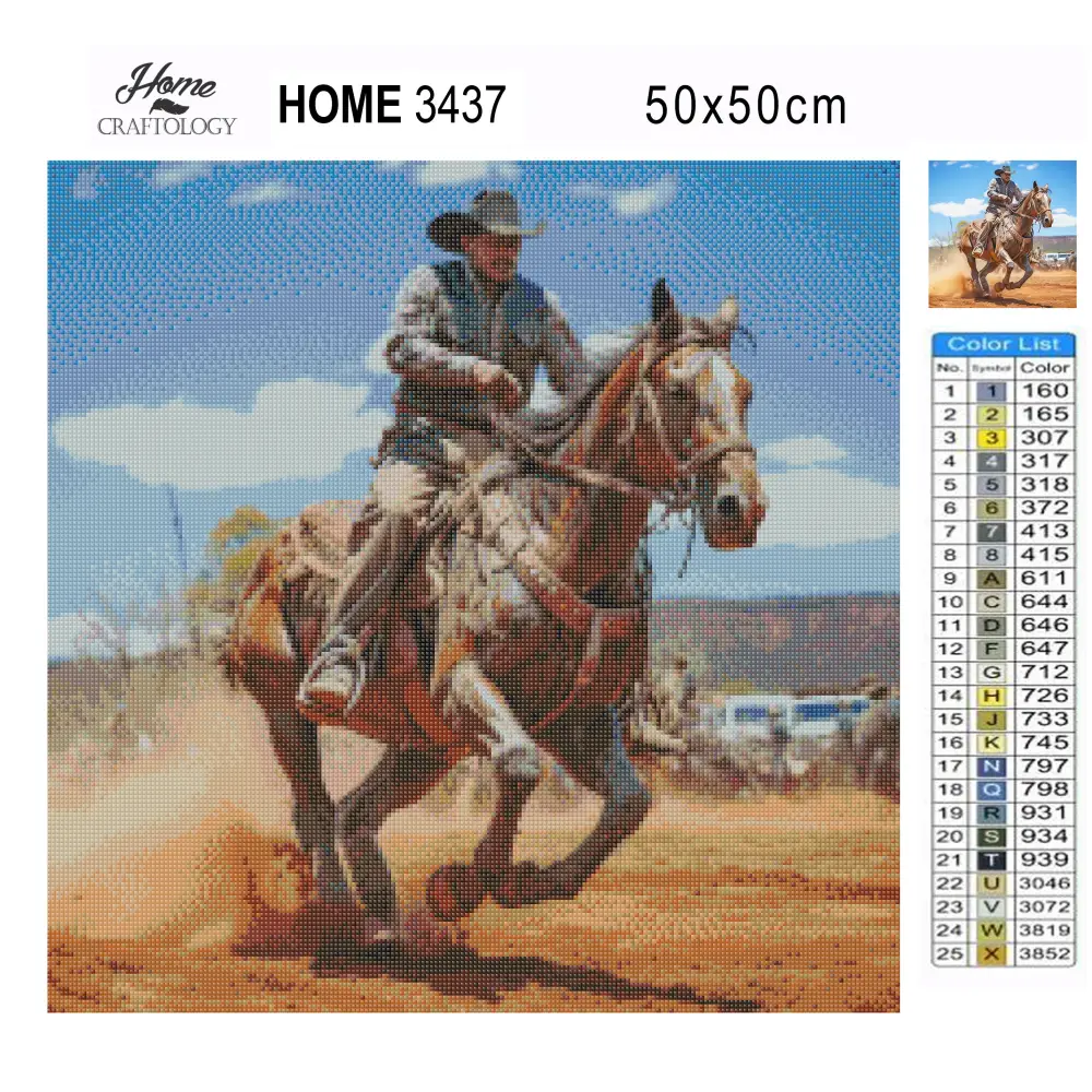 Cowboy in Rodeo - Exclusive Premium Diamond Painting Kit - Diamond Painting Kit