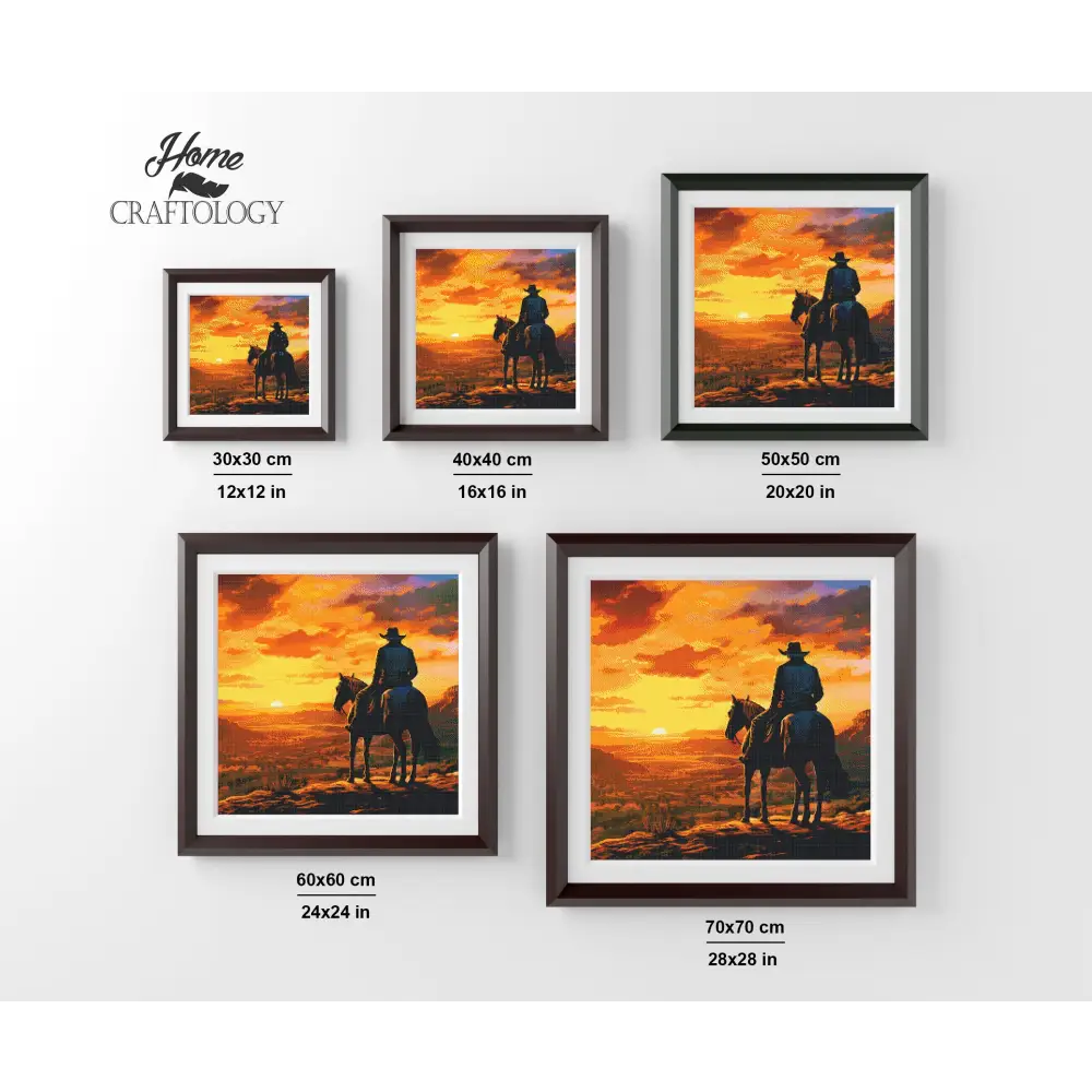 Cowboy Watching the Sunset - Exclusive Premium Diamond Painting Kit - Diamond Painting Kit