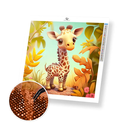 Cute Giraffe - Premium Diamond Painting Kit - 30x30cm / 12x12’’ / Square (Most Popular) - Diamond Painting Kit