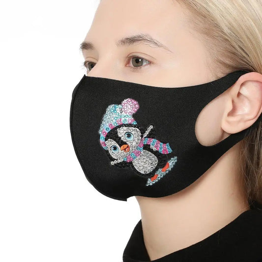 Cute Penguin - Diamond Painting Face Mask - Face Mask