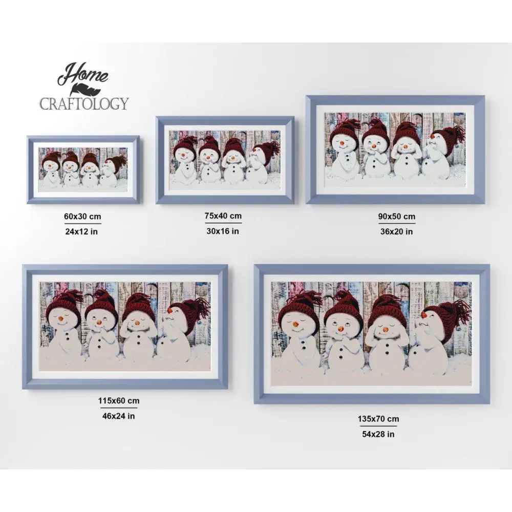 Cute Snowmen - Diamond Painting Kit - Home Craftology