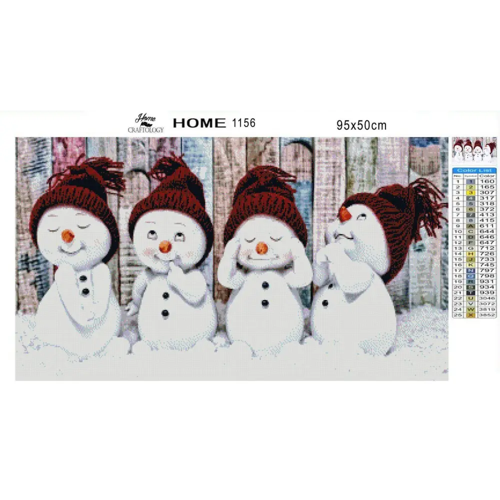 Cute Snowmen - Diamond Painting Kit - Home Craftology