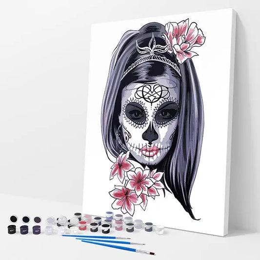 Day of the Dead Kit - Paint By Numbers - 30x40cm / 12x16’’ / No Frame - Paint By Numbers