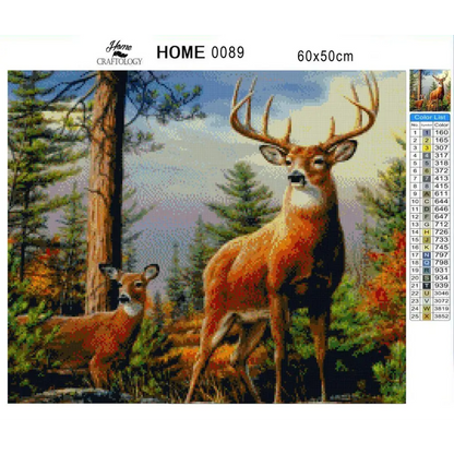 Deer in the Forest - Premium Diamond Painting Kit - Diamond Painting Kit