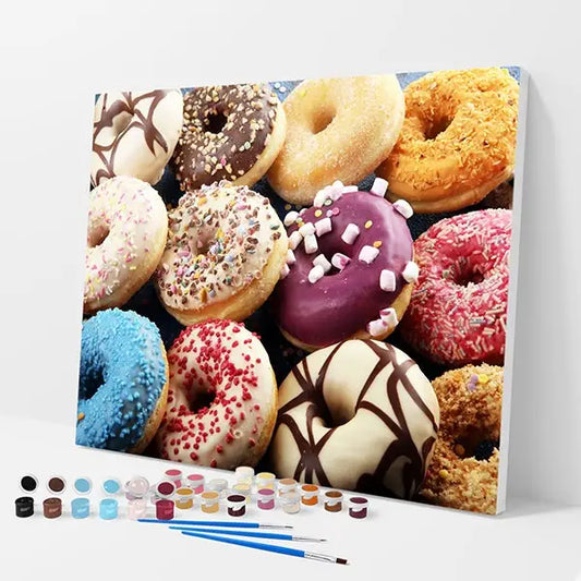 Delicious Donuts Kit - Paint By Numbers - 30x40cm / 12x16’’ / No Frame - Paint By Numbers