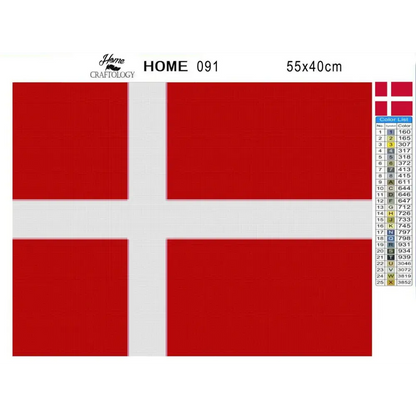 Denmark Flag - Premium Diamond Painting Kit - Diamond Painting Kit