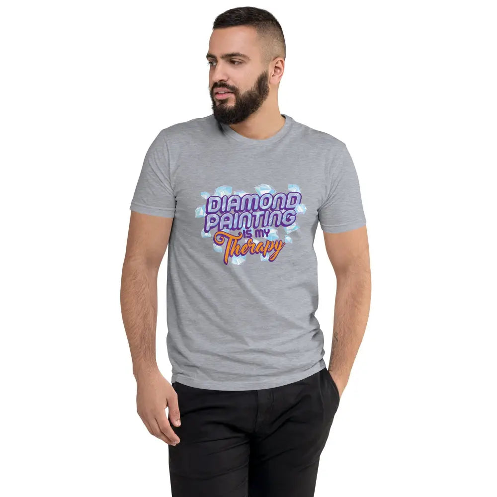 Diamond Painting Is My Therapy Short Sleeve T-shirt - Heather Grey / XS