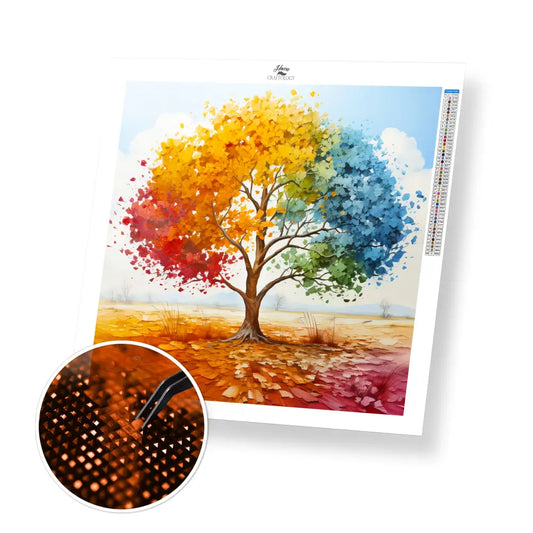 Different Shades of Leaves - Exclusive Premium Diamond Painting Kit - 30x30cm / 12x12’’ / Square (Most Popular)