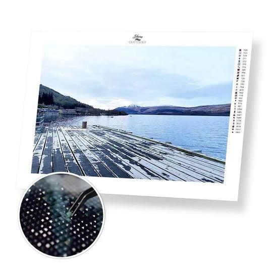 Dock at Loch Lomond - Premium Diamond Painting Kit - 40x30cm / 16x12’’ / Square (Most Popular) - Diamond Painting Kit