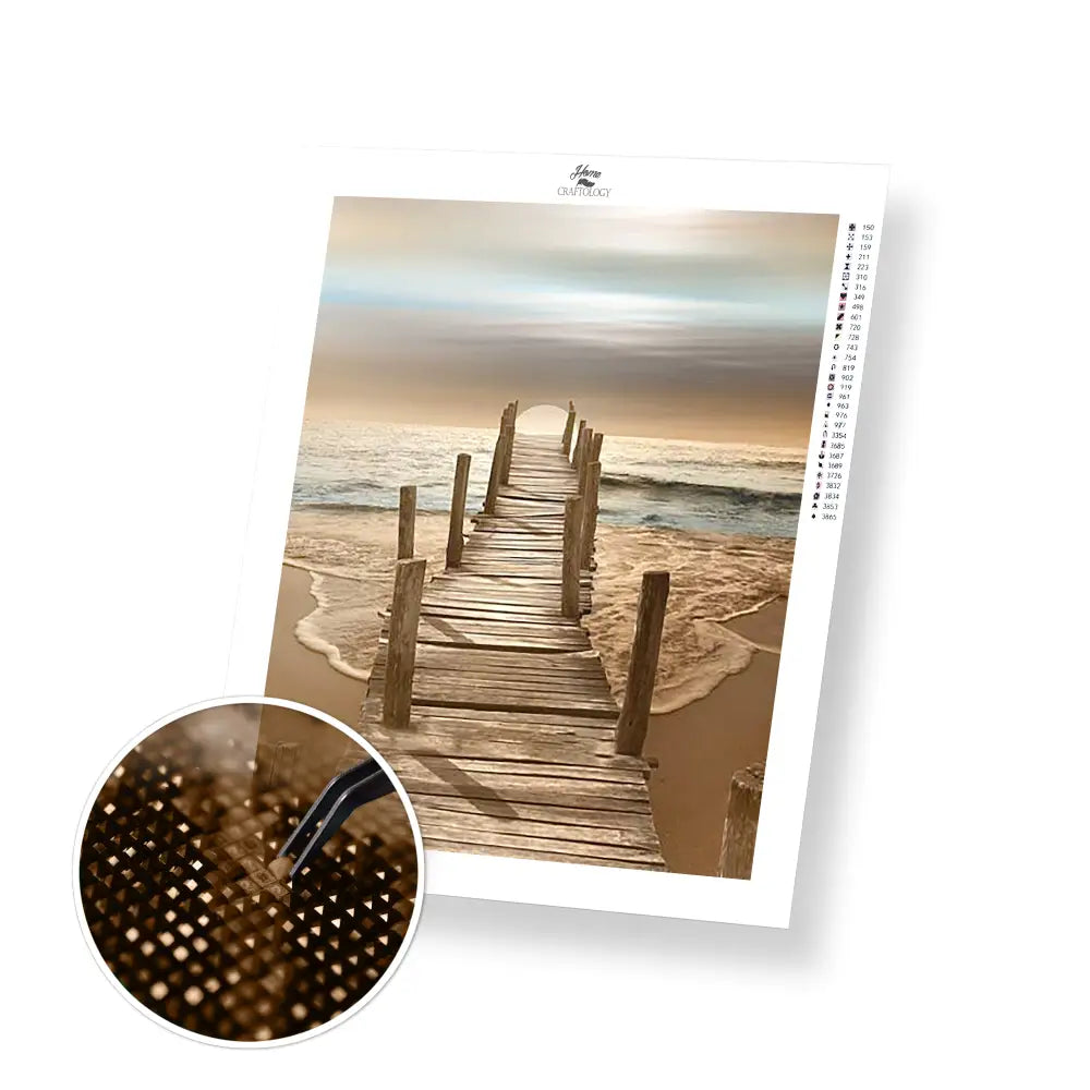 Dock on the Ocean - Premium Diamond Painting Kit - 30x35cm / 12x14’’ / Square (Most Popular) - Diamond Painting Kit