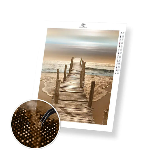 Dock on the Ocean - Premium Diamond Painting Kit - 30x35cm / 12x14’’ / Square (Most Popular) - Diamond Painting Kit