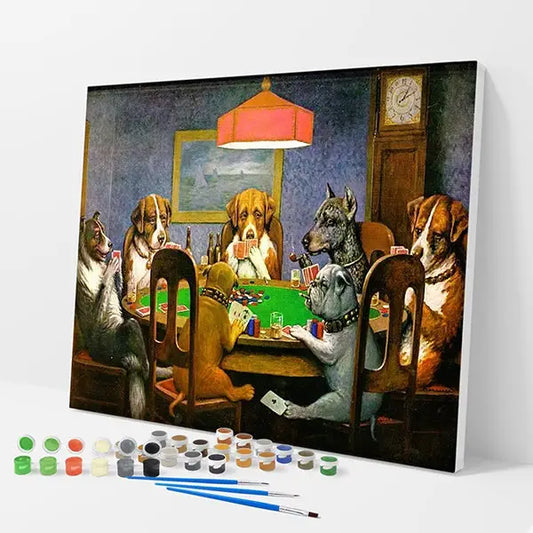 Dogs Playing Poker Kit - Paint By Numbers - 30x40cm / 12x16’’ / No Frame - Paint By Numbers