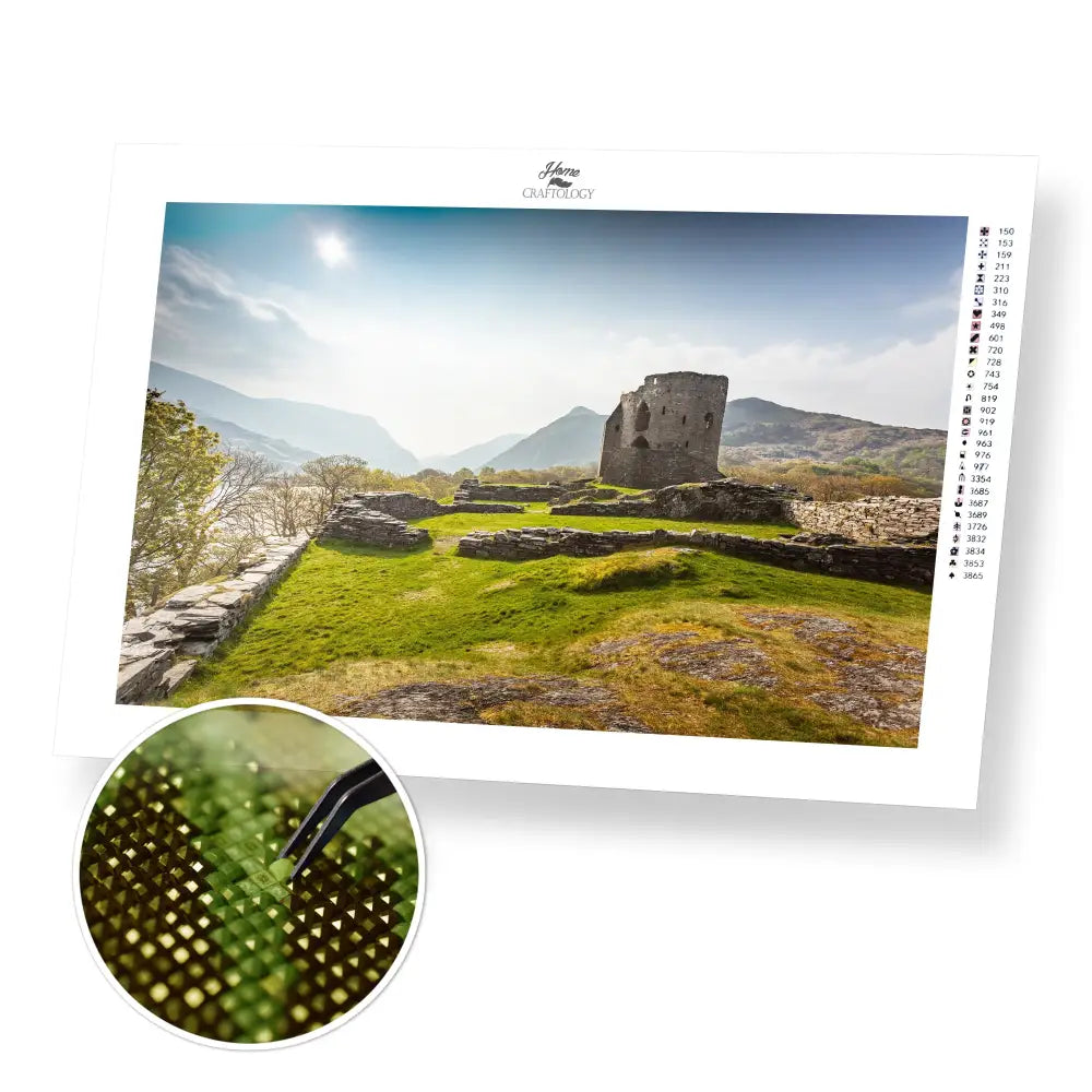 Dolbadarn Castle - Premium Diamond Painting Kit - 45x30cm / 18x12’’ / Square (Most Popular) - Diamond Painting Kit