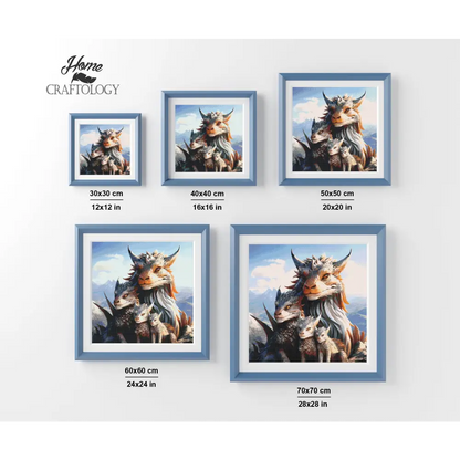 Dragon Family - Exclusive Premium Diamond Painting Kit - Diamond Painting Kit