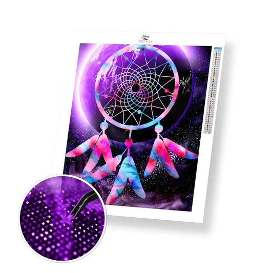 Dreamcatcher Eclipse - Premium Diamond Painting Kit - 20x25cm / 8x10’’ / Square (Most Popular) - Diamond Painting Kit