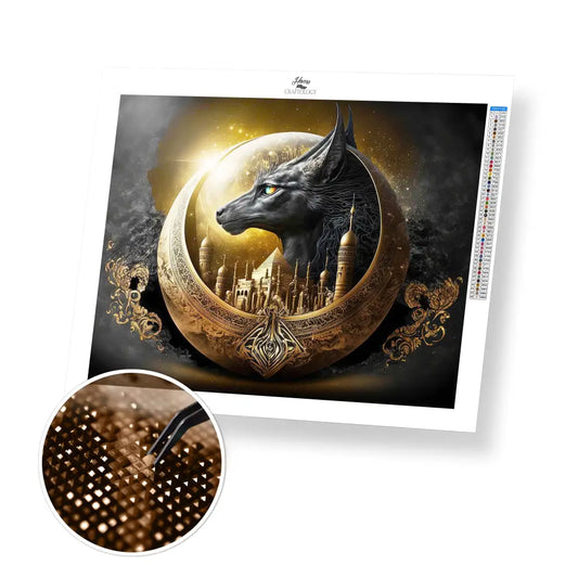 Egyptian God Anubis - Premium Diamond Painting Kit - 40x30cm / 16x12’’ / Square (Most Popular) - Diamond Painting Kit