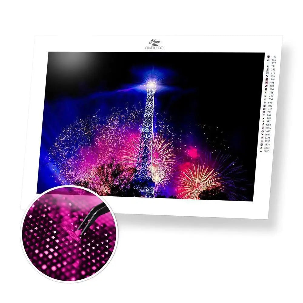 Eiffel Tower Fireworks - Diamond Painting Kit - Home Craftology