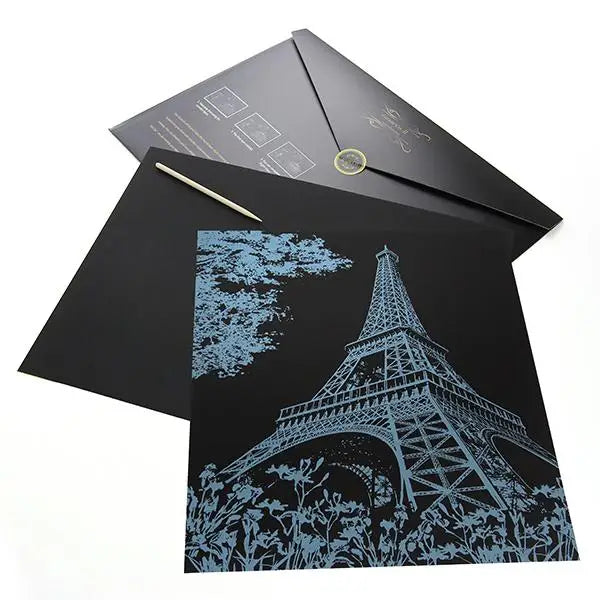 Eiffel Tower France - Scratch Painting Kit - Scratch Painting