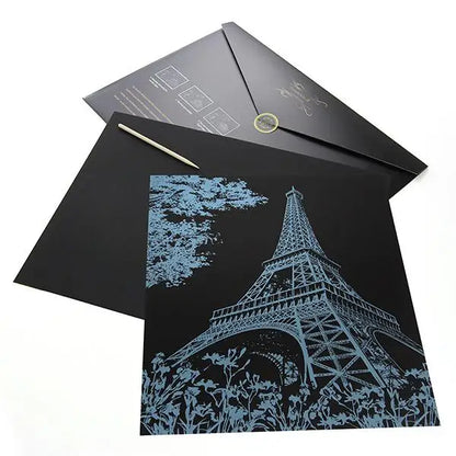 Eiffel Tower France - Scratch Painting Kit - Scratch Painting