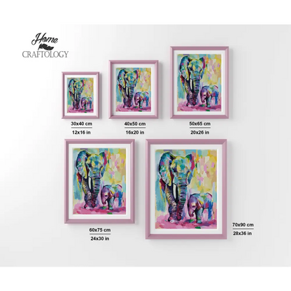 Elephant and Baby - Exclusive Premium Diamond Painting Kit - Diamond Painting Kit