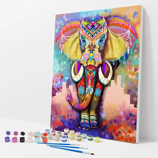 Elephant Mandala Kit - Paint By Numbers - 30x40cm / 12x16’’ / No Frame - Paint By Numbers