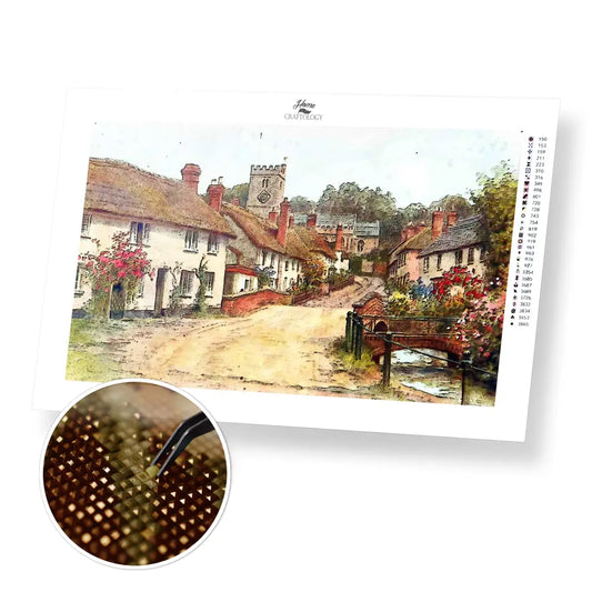 English Village - Premium Diamond Painting Kit - 30x20cm / 12x8’’ / Square (Most Popular) - Diamond Painting Kit