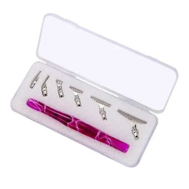Ergonomic Diamond Painting Multi Tool with 6 Replaceable Tips and Case MELSPEN - Purple - Diamond Painting Accessory