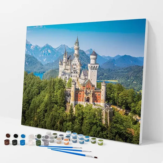 Fairytale Castle Kit - Paint By Numbers - 30x40cm / 12x16’’ / No Frame - Paint By Numbers
