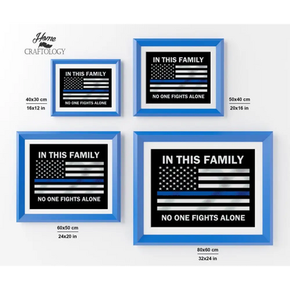 Family Motto Blue Stripe - Diamond Painting Kit - Home Craftology