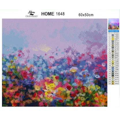 Field of Colorful Flowers - Exclusive Premium Diamond Painting Kit - Diamond Painting Kit