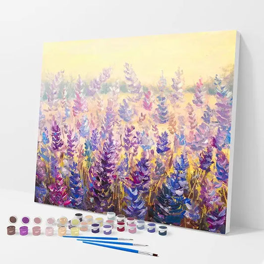 Field of Lavender Kit - Paint By Numbers - 30x40cm / 12x16’’ / No Frame - Paint By Numbers