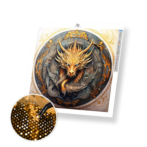 Fierce Dragon - Exclusive Premium Diamond Painting Kit - 30x30cm / 12x12’’ / Square (Most Popular) - Diamond Painting