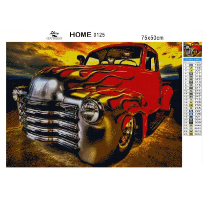 Fire Design Car - Premium Diamond Painting Kit - Diamond Painting Kit