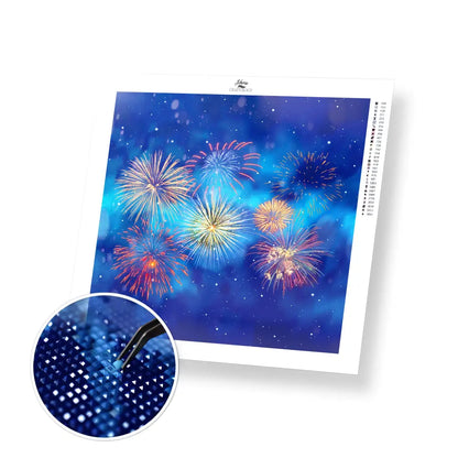 Fireworks in the Sky - Premium Diamond Painting Kit - 30x30cm / 12x12’’ / Square (Most Popular) - Diamond Painting Kit