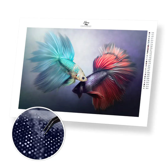 Fish Painting - Premium Diamond Painting Kit - 45x30cm / 18x12’’ / Square (Most Popular) - Diamond Painting Kit