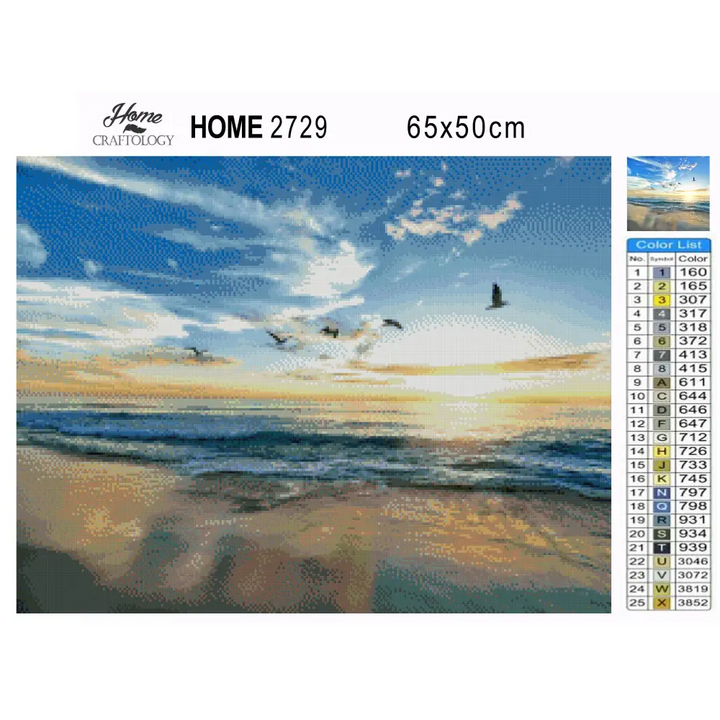 Five Flying Birds - Premium Diamond Painting Kit - Diamond Painting Kit