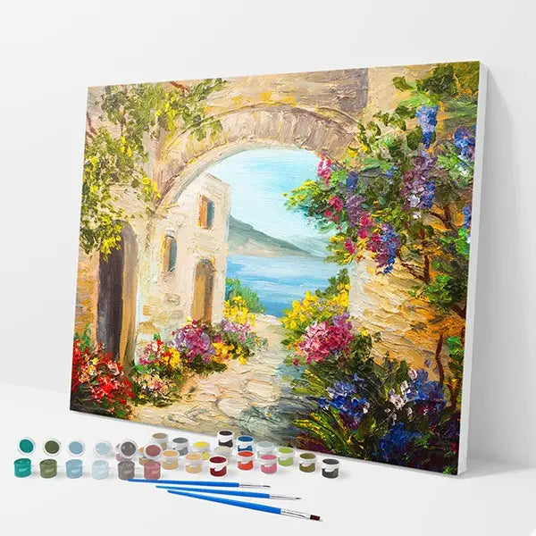 Flowers by the Sea Kit - Paint By Numbers - 30x40cm / 12x16’’ / No Frame - Paint By Numbers