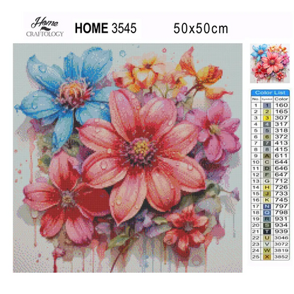 Flowers with Water - Exclusive Premium Diamond Painting Kit - Diamond Painting Kit