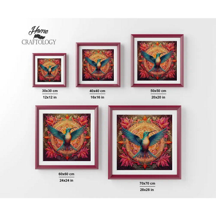 Flying Hummingbird Mandala - Exclusive Premium Diamond Painting Kit - Diamond Painting Kit