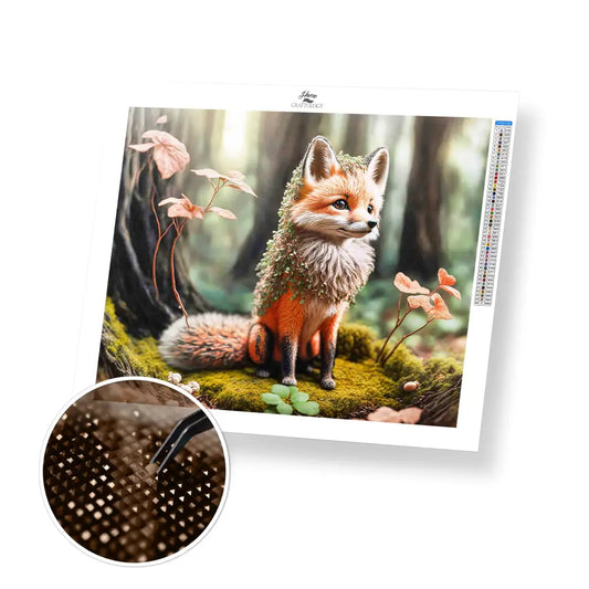 Forest Fox - Premium Diamond Painting Kit - 35x30cm / 14x12’’ / Square (Most Popular) - Diamond Painting Kit