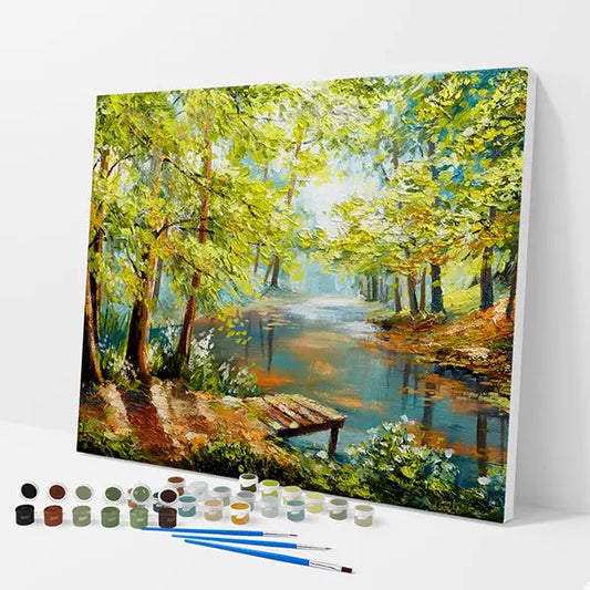 Forest River Kit - Paint By Numbers - 30x40cm / 12x16’’ / No Frame - Paint By Numbers