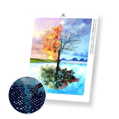 Four Seasons - Exclusive Premium Diamond Painting Kit - 20x25cm / 8x10’’ / Square (Most Popular) - Diamond Painting Kit