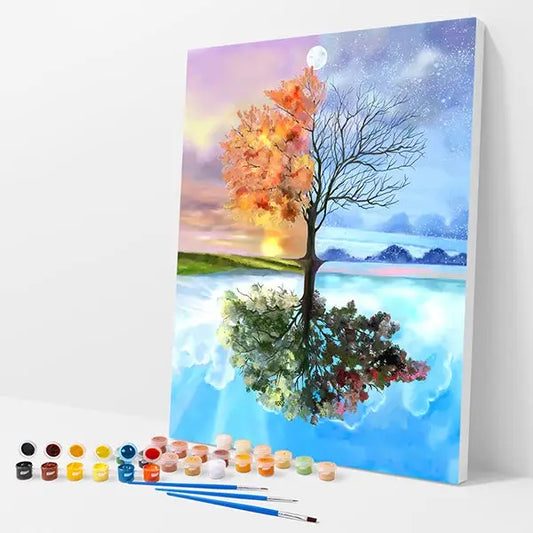 Four Seasons Kit - Paint By Numbers - 30x40cm / 12x16’’ / No Frame - Paint By Numbers