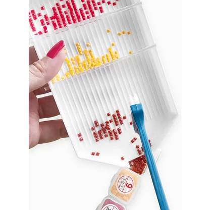 Free Gift Large Diamond Painting Tray with 3 Dividers and Brush - Diamond Painting Accessory